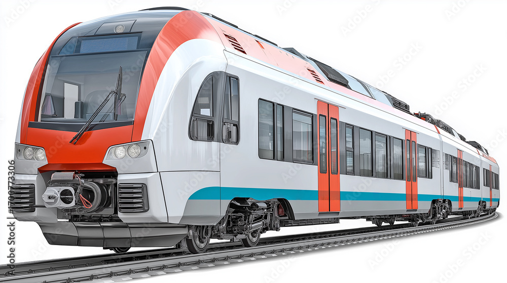 Naklejka premium passenger train on a white