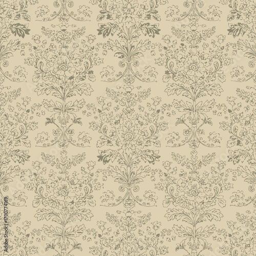 Elegant vintage floral pattern in a repeating seamless design.