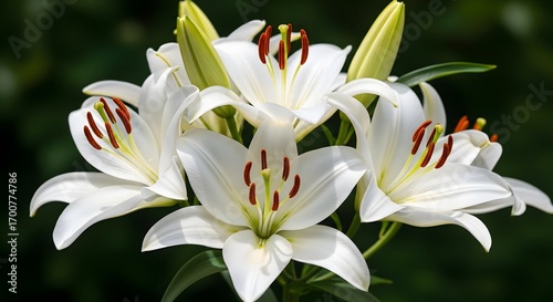 Curved Petals and Orange Stamens in Dark Botanical Contrast