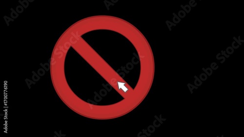 video animation click computer cursor mouse stopped disabled icon concept, on a transparent background with alpha channel set to zero