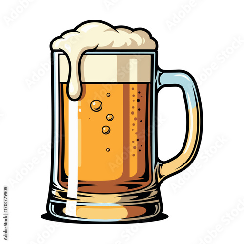 beer, mug, drink, glass, alcohol, vector, illustration, bar, foam, pub, beverage, pint, ale, cartoon, lager, icon, cold, food, celebration, design, symbol, liquid, party, drunk, froth