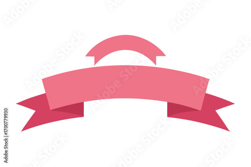 A delightful pink ribbon banner with space for text and decoration