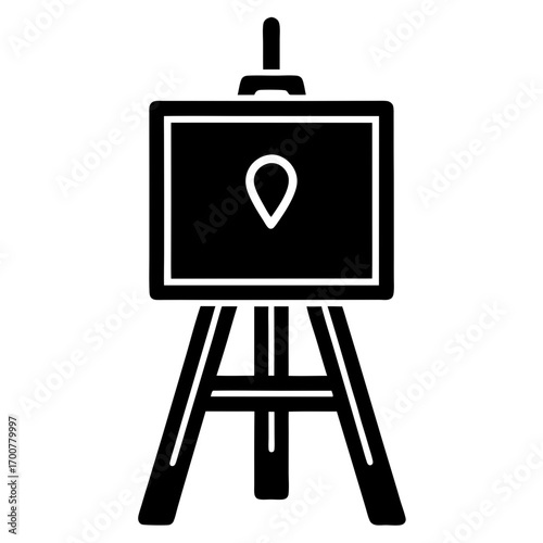 wooden easel with blank canvas