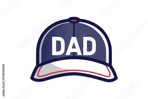 Dad baseball cap vector illustration, Father's day present concept design art