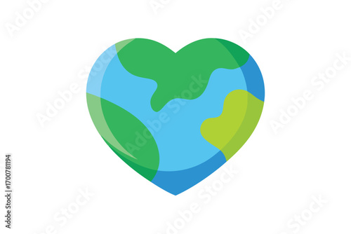 Earth in the Shape of a Heart, Representing Love for Our Planet
