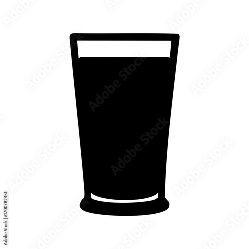 A minimalistic illustration of a classic pint glass filled with liquid