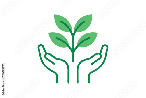 Hands Holding a Green Plant Representing Sustainability, Growth, and Environmental Awareness