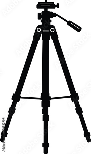 Professional camera tripod vector illustration scalable graphic equipment for photography and videography