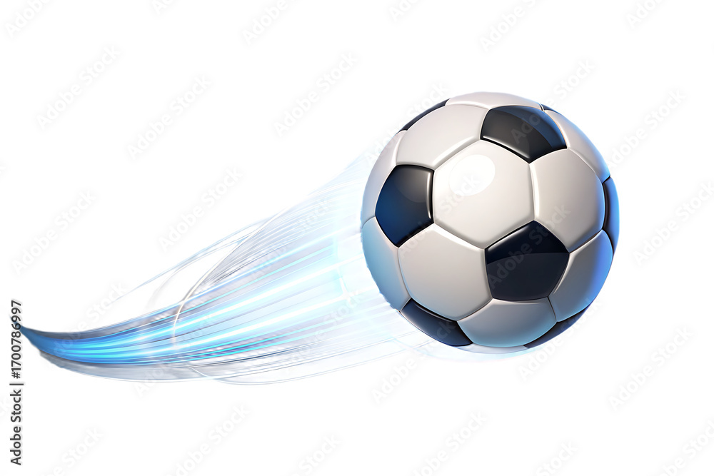 Fototapeta premium Soccer ball motion blur isolated on a transparent background