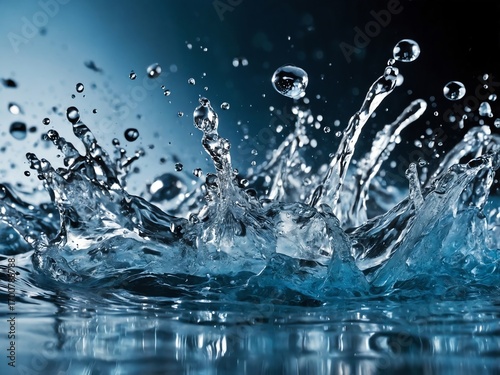 Crystal Clear Water Splash with Motion Droplets