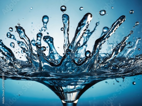 Crystal Clear Water Splash with Motion Droplets