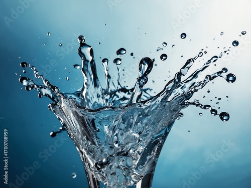 Crystal Clear Water Splash with Motion Droplets