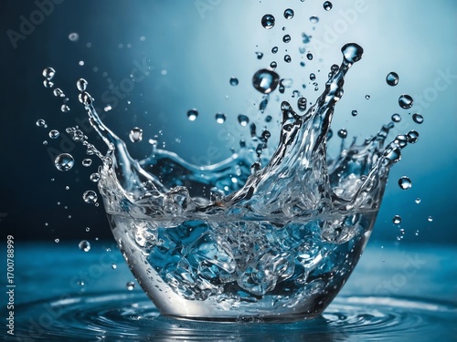 Crystal Clear Water Splash with Motion Droplets
