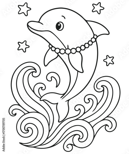 Mermaid coloring page for kids
