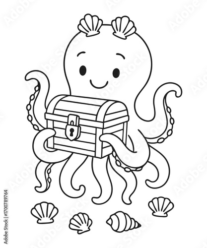 Mermaid coloring page for kids
