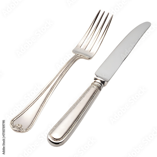 fork and knife isolated on white background