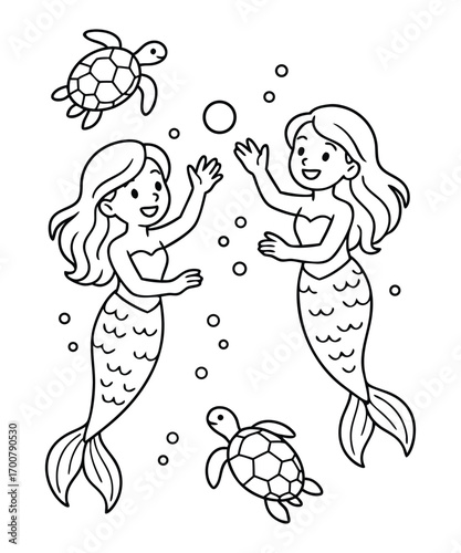 Mermaid coloring page for kids
