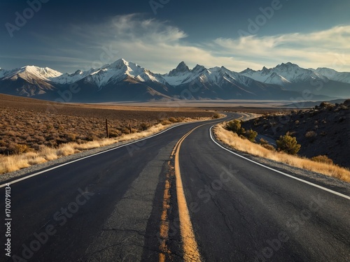 Scenic Mountain Road Winding Through Landscape