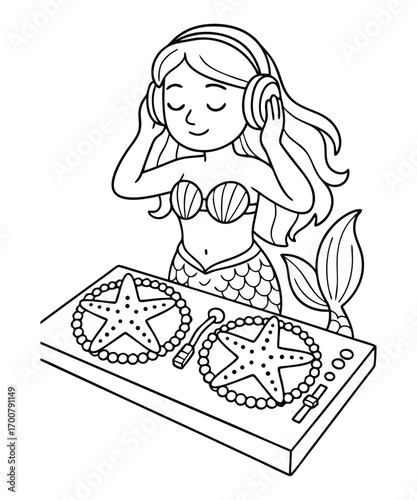 Mermaid coloring page for kids