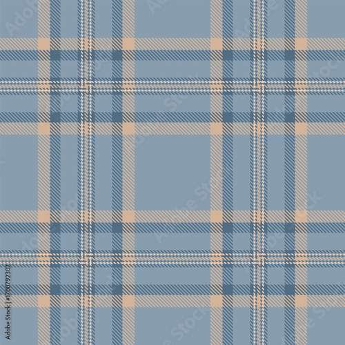 Elegant tartan pattern in calming blue and beige. Versatile textile design for backgrounds, apparel, fashion, and classic projects. Seamless, stylish, and timeless.