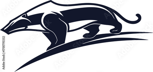 vector illustration of a prowling bear in bold monochrome design. Dynamic wildlife artwork stealth and strength. Perfect for logos, sports, and branding themes.