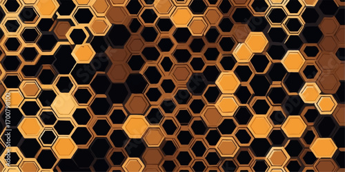 Yellow, gold, and brown leopard skin pattern with seamless animal fur texture, a wallpaper for nature-inspired design