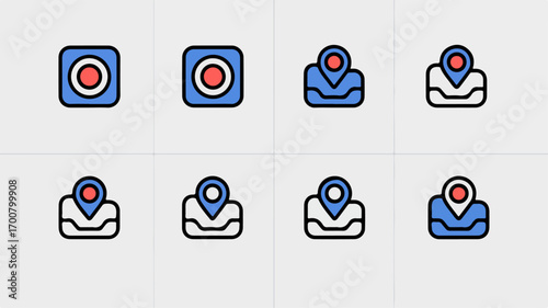 Modern minimalist telehealth and healthcare icon set for digital clinics mobile apps and remote patient care platforms