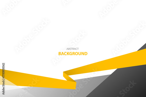 Gray and yellow line shape modern vector background with white space for text and message. template design	