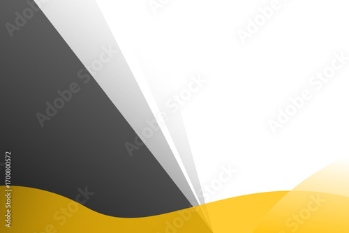 Gray and yellow line shape modern vector background with white space for text and message. template design	