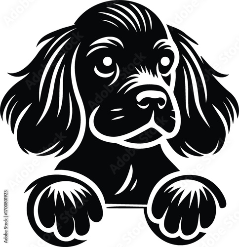 Peeking Dogs Vector Illustration Cute Pet Faces Collection