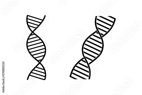 dna strands depicted in black and white silhouette