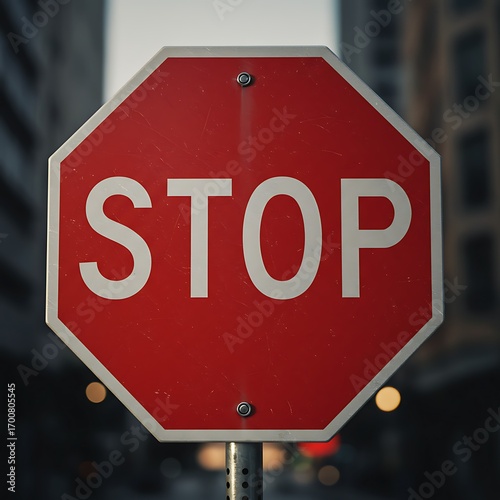 Red Stop Sign on a City Street