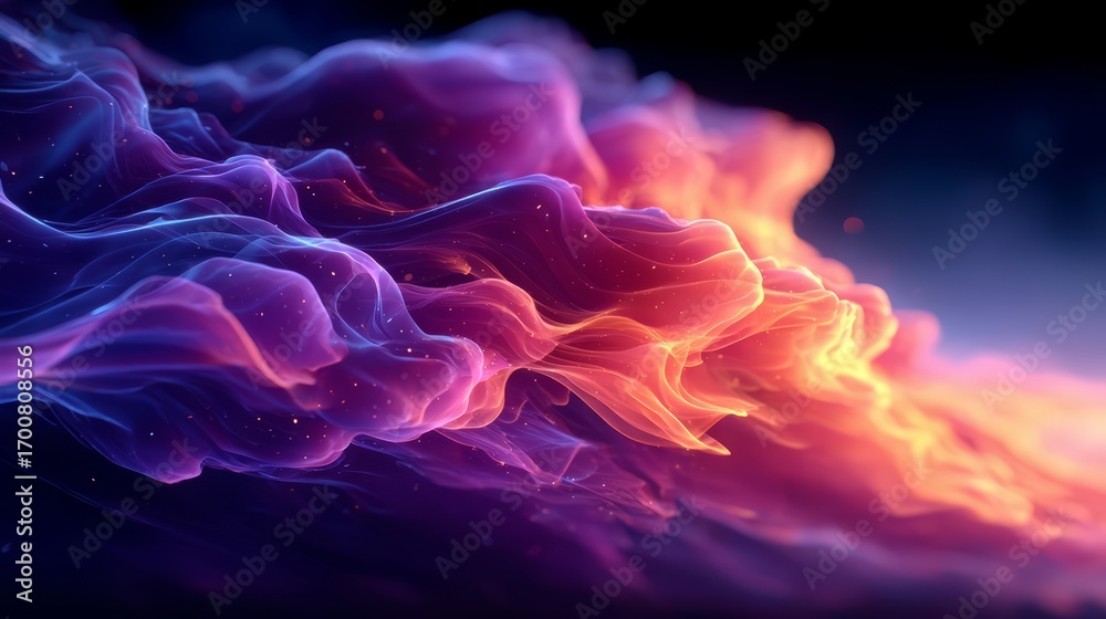 Obraz premium Colorful, swirling cloud of light and fire. The colors are vibrant and the movement is dynamic