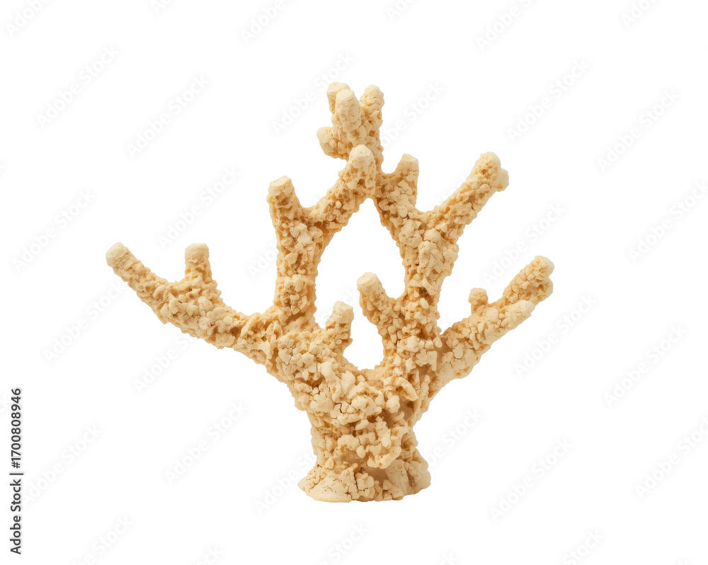 Obraz premium Captivating isolated coral specimen reveals nature's intricate design against a stark contrast