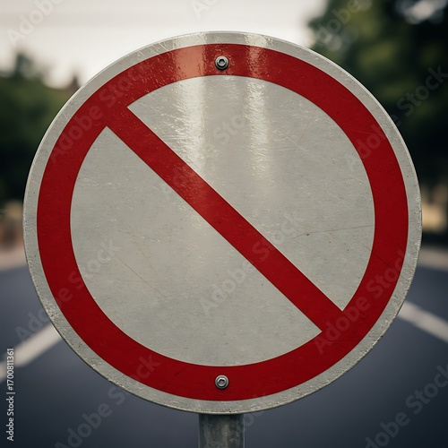 Universal Prohibition Symbol on a Road