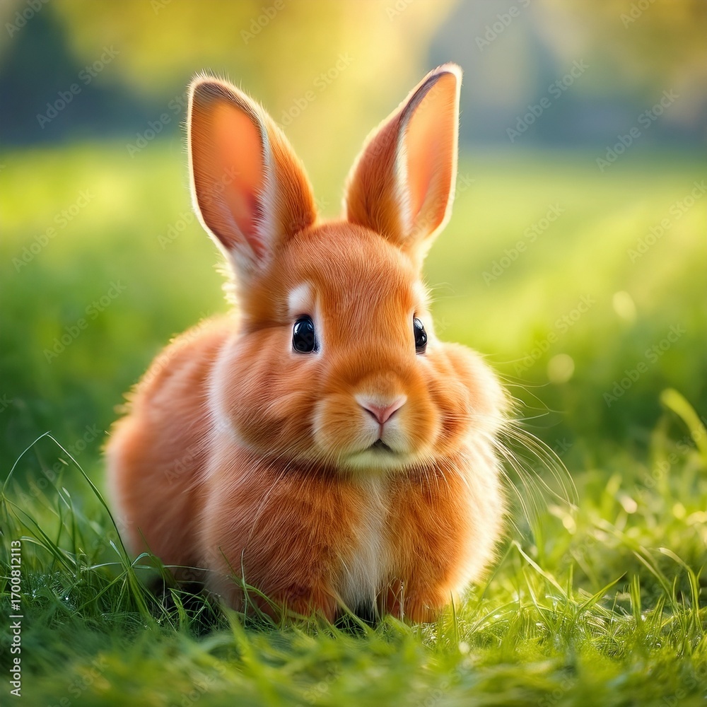 Obraz premium cute orange rabbit mammal animal AI generated
