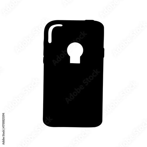 Simple Graphic Illustration of a Black Lighter with an Opening for Flame