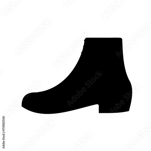 Silhouette of a classic men's ankle boot with a small heel