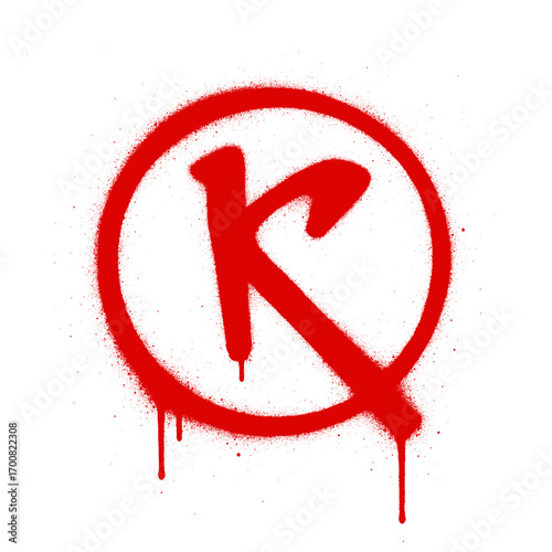 logo K, alphabetical K - spray paint art style