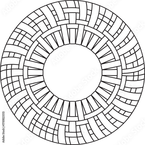 Abstract Circular Pattern Coloring Page Outline Illustration for Creative Art Therapy
