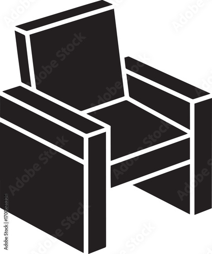 Modern Armchair Isometric View Comfortable Seating Furniture Design Interior Decor Element