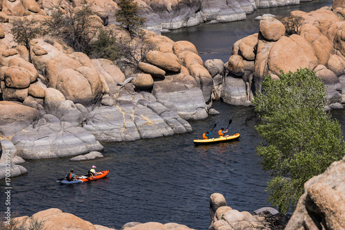 Kayaking Through Granite Dells and Calm Waters on a Summer Day in Scenic Watson Lake, Prescott Arizona