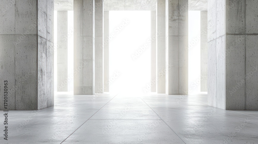 Naklejka premium Concrete interior space