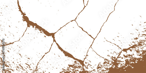 Rough and textured old rusty metal wall with peeling paint and concrete cracks