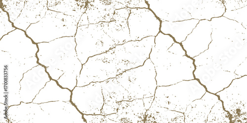 Dry, cracked earth texture with a sun-baked grunge pattern on an old weathered concrete wall