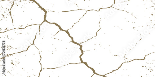 Dry, cracked paint textures on an old, abstract grunge wall with a dusty earth pattern