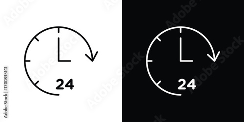 Time twenty four icon logo template designs.