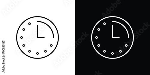 Time quarter past icon logo template designs.