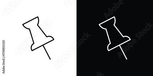 Thumbtack icon logo template designs.