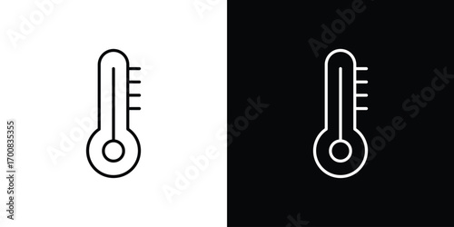 Thermometer half icon logo template designs.